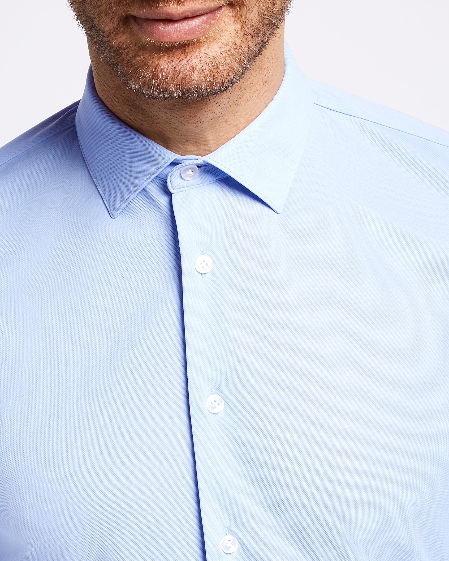 Prior Tech: Non-iron stretch shirt blue - Image 4