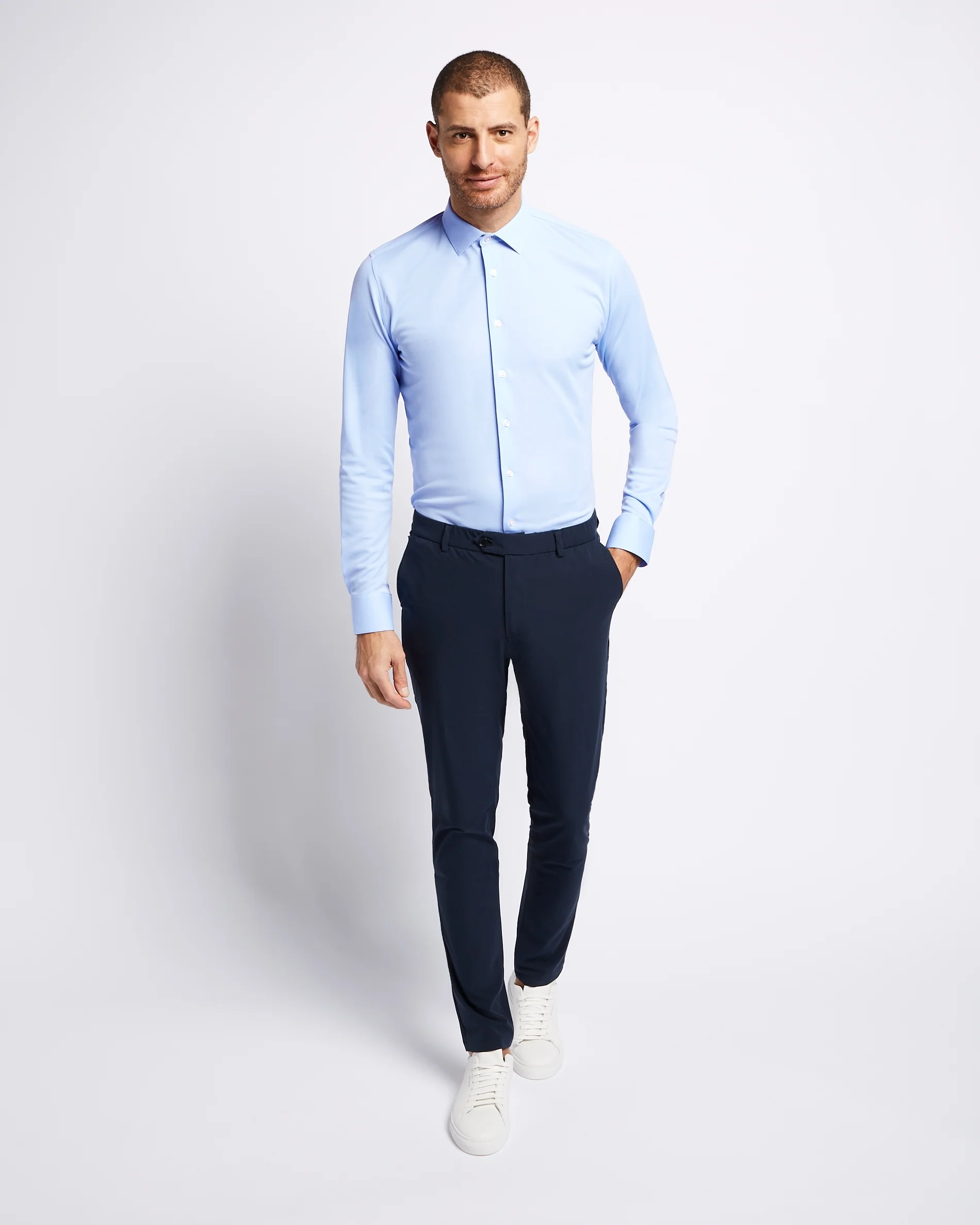 Prior Tech: Non-iron stretch shirt blue - Image 6