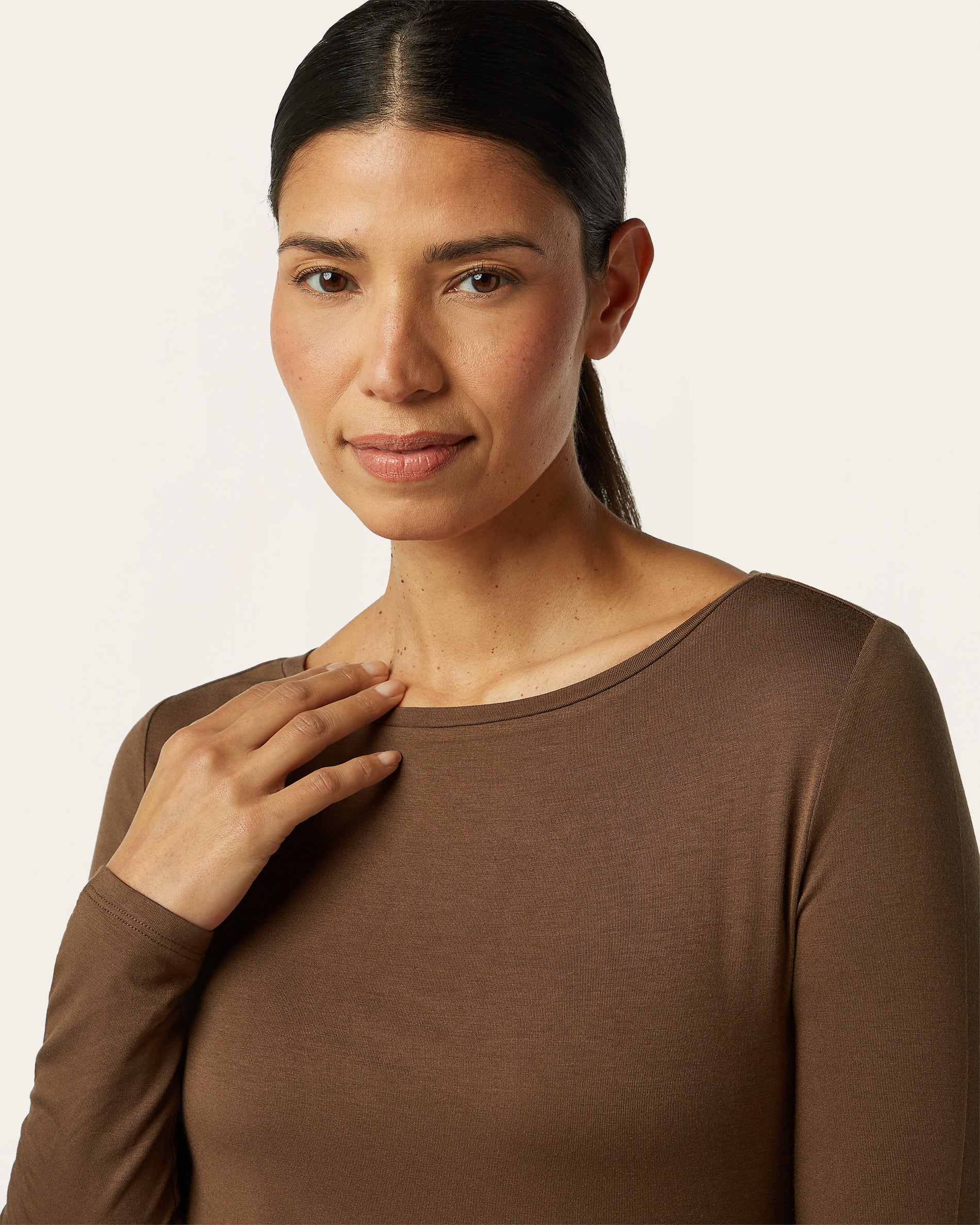 Boatneck Knit - Dark Brown - Image 2