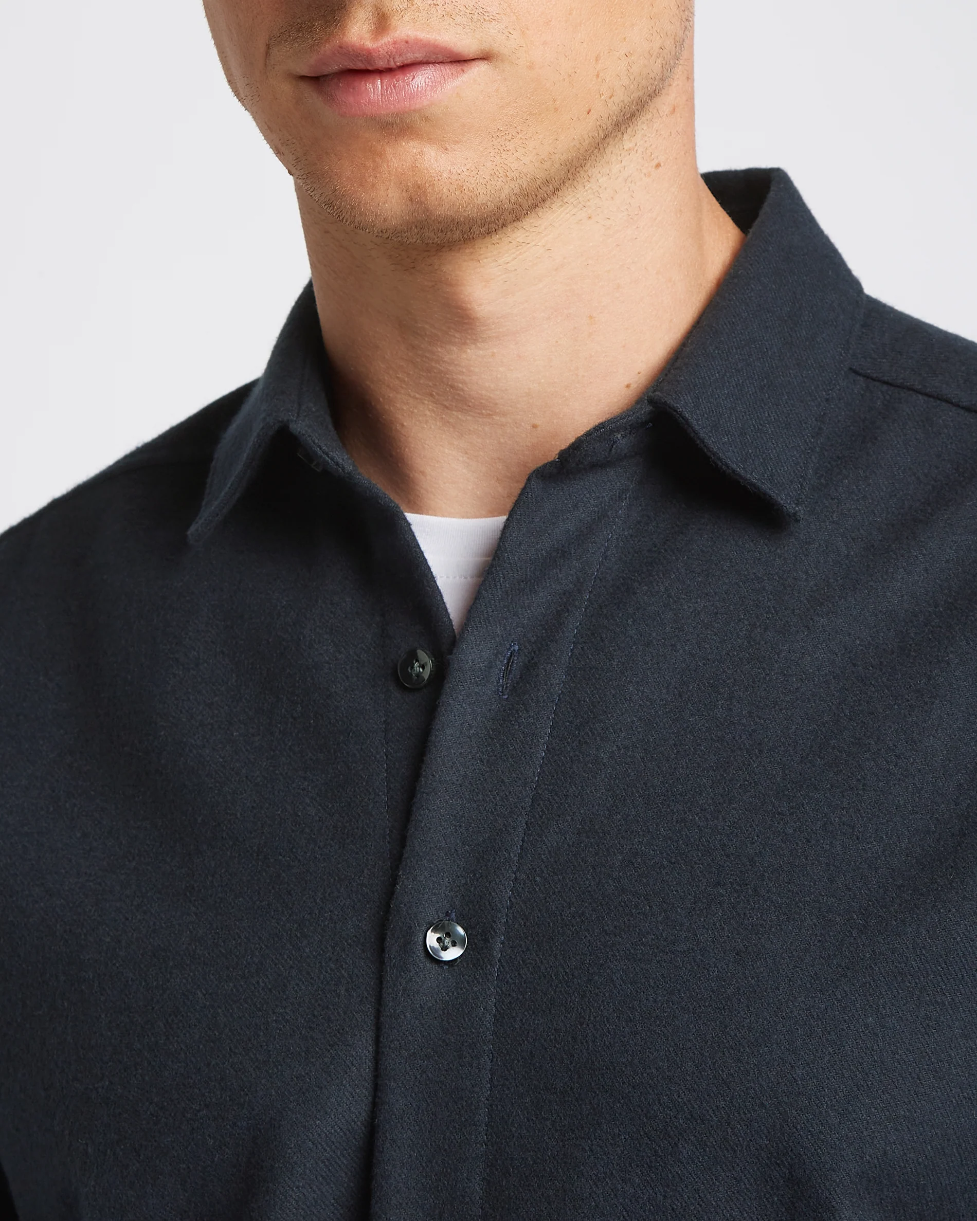 Flannel shirt Navy - Image 4