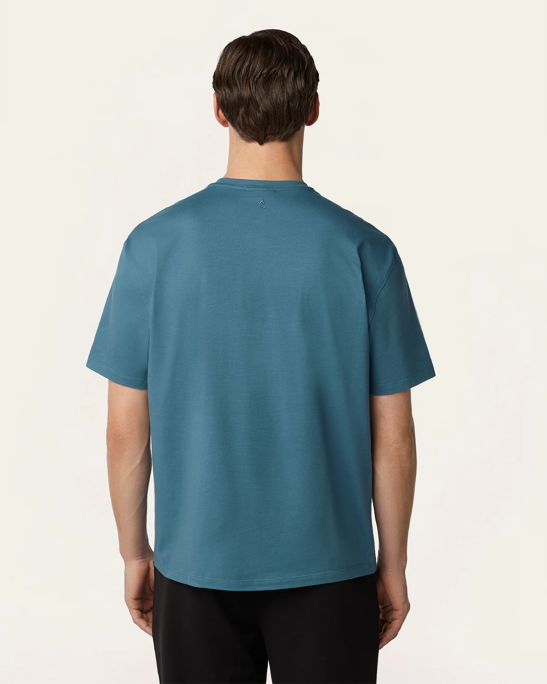 Heavy weight relaxed fit t-shirt Teal Blue - Image 4
