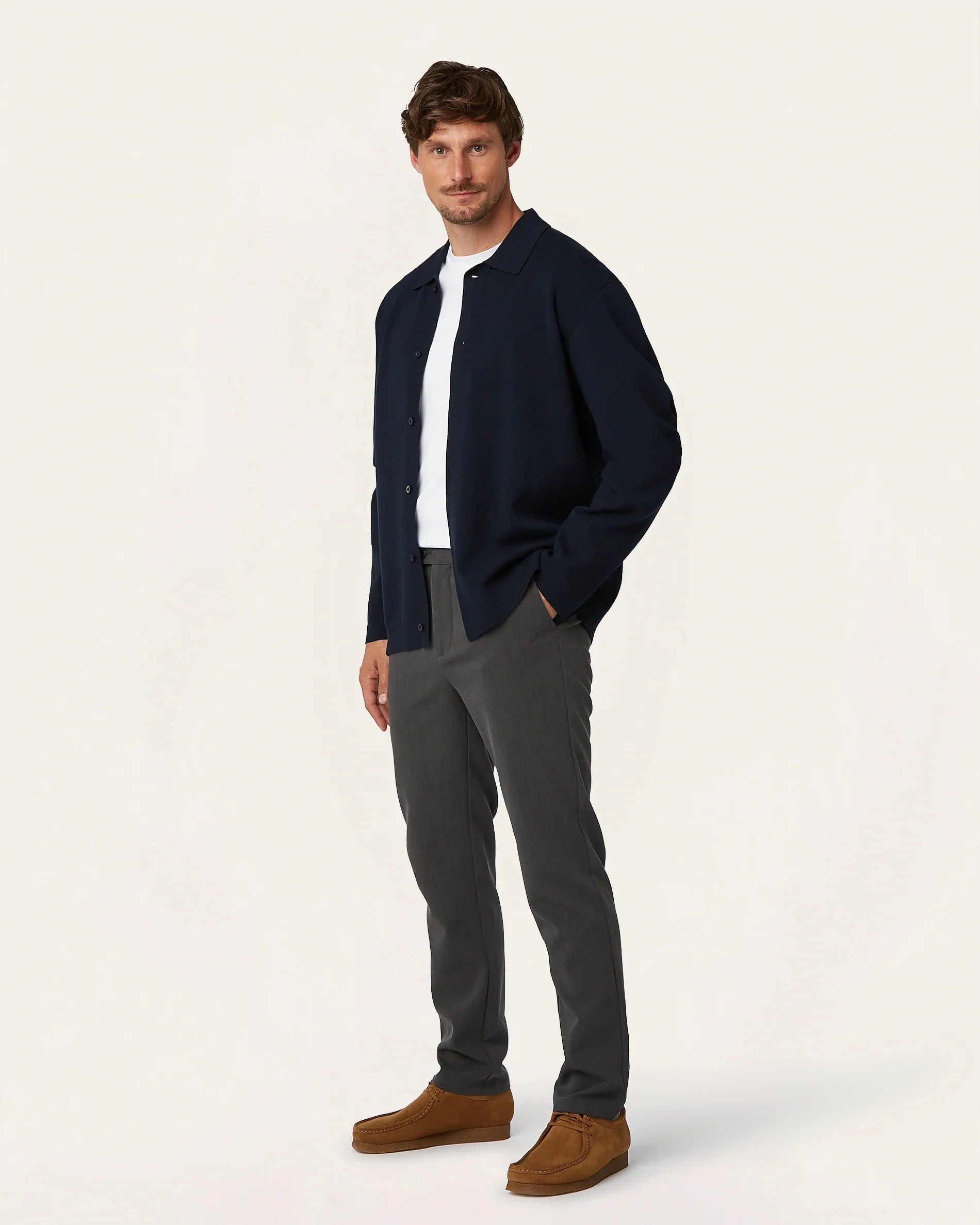 Jacquard Cardigan Navy - Image 3