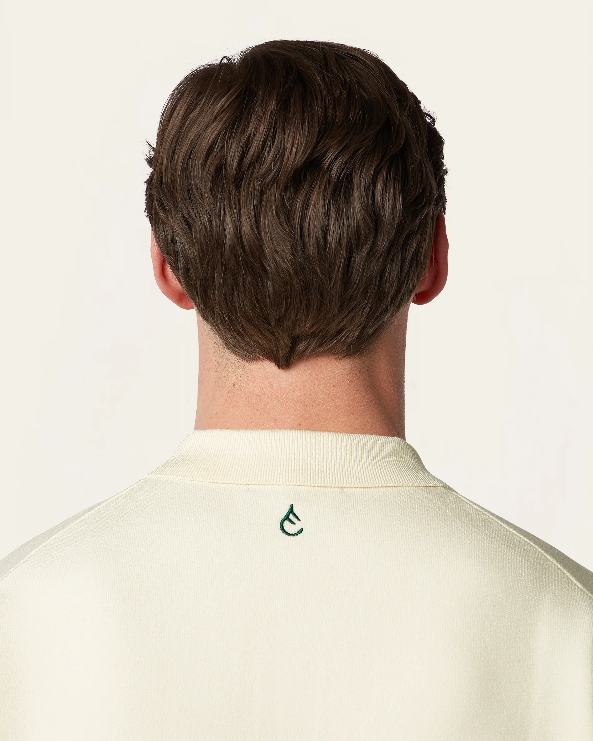 Jacquard Short Sleeve Shirt Off White / Dark Green - Image 5