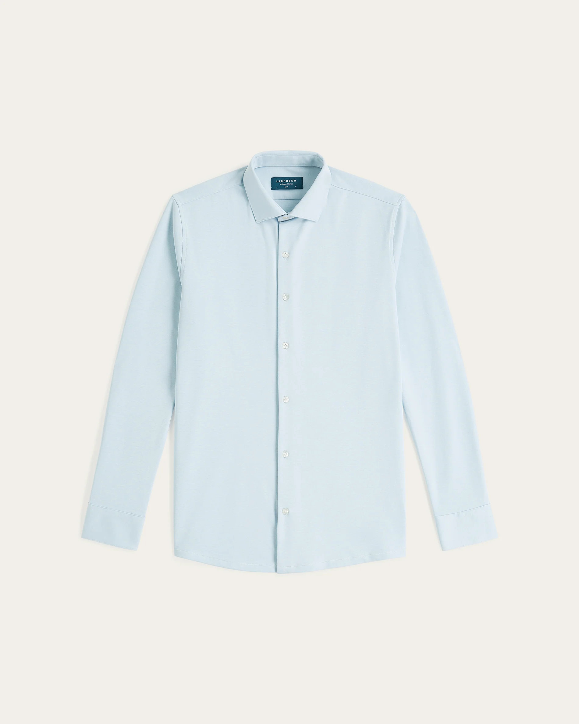 Knitted non-iron shirt Light Blue - Image 6