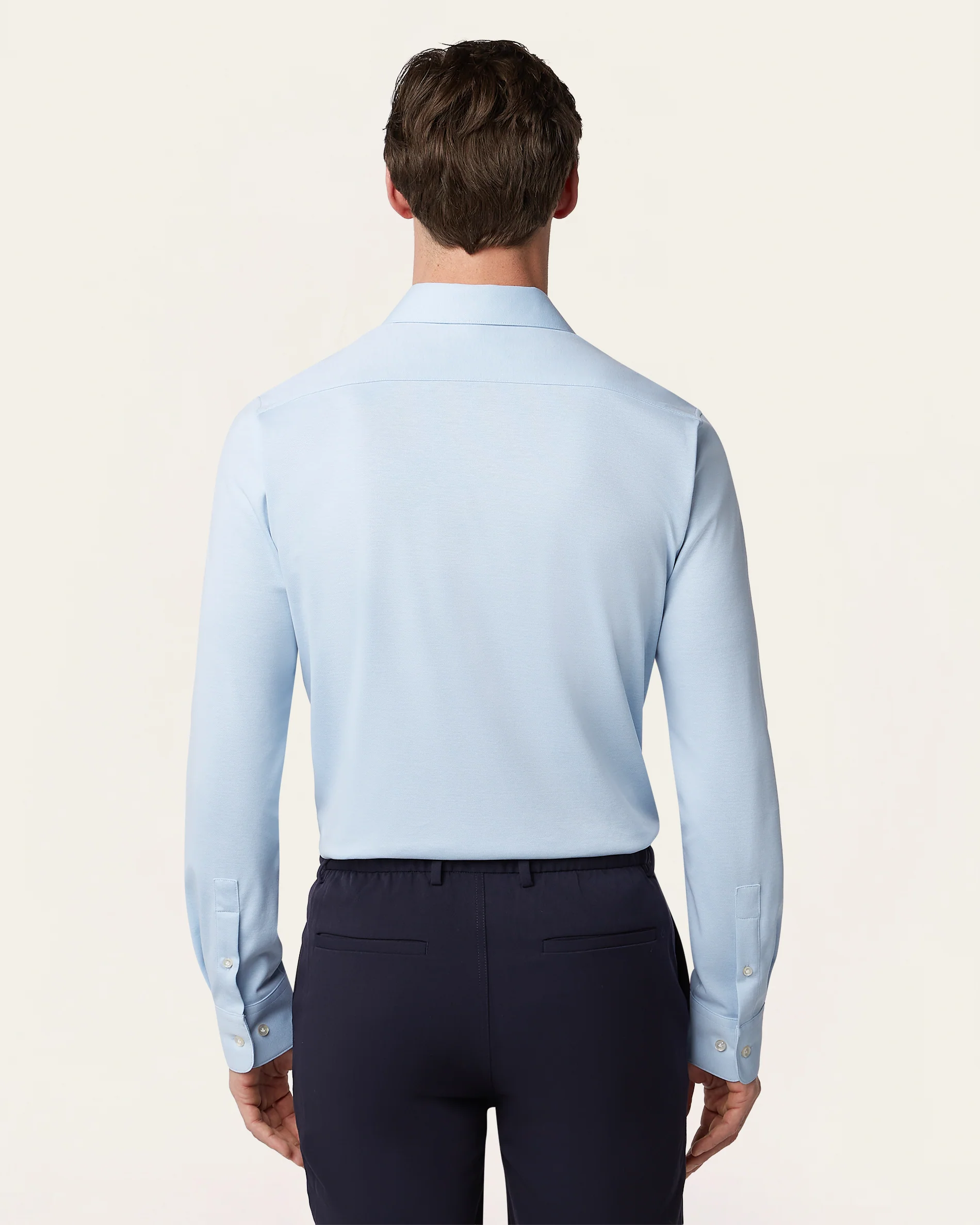 Knitted non-iron shirt Light Blue - Image 7