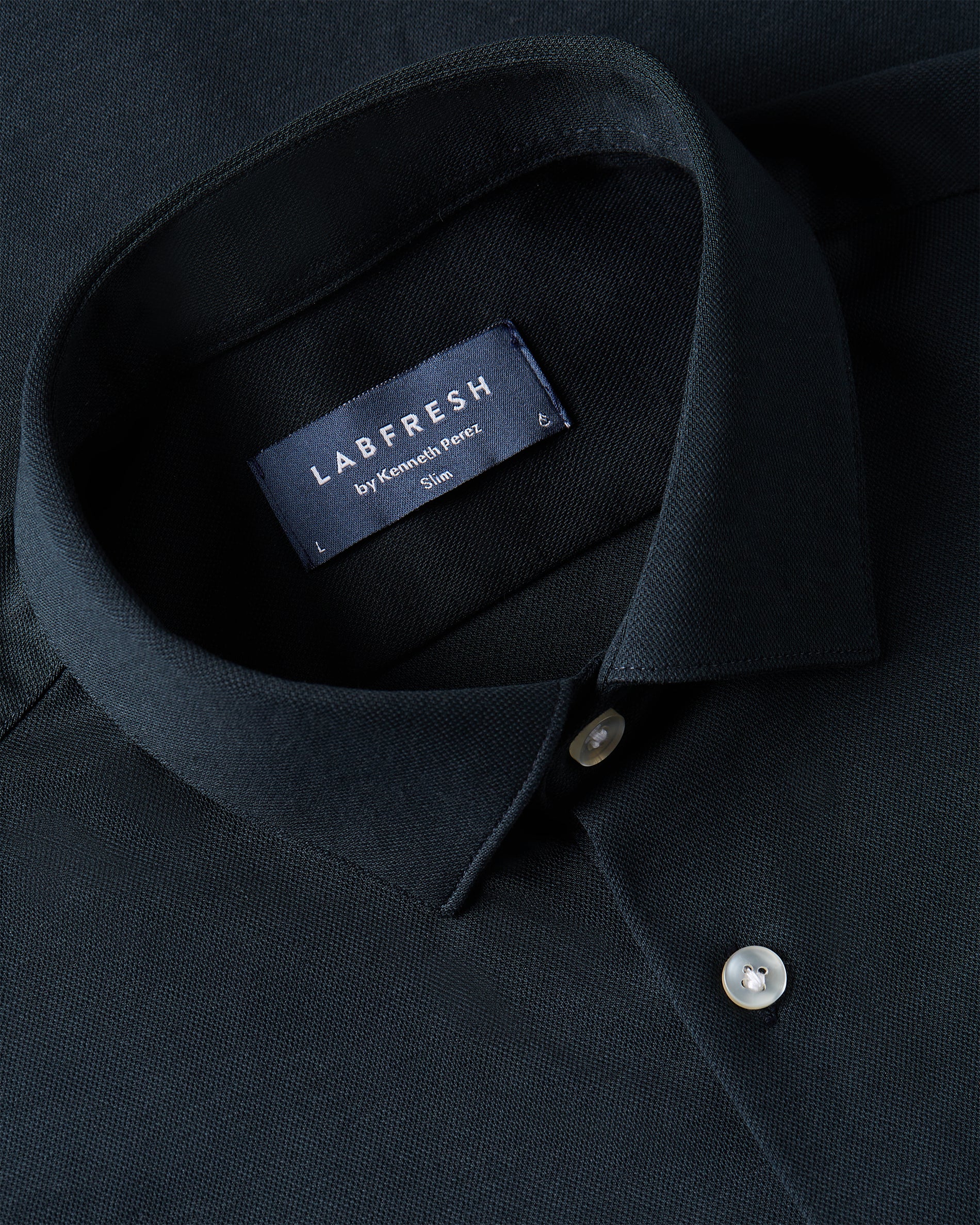 Knitted non-iron shirt navy - Image 6