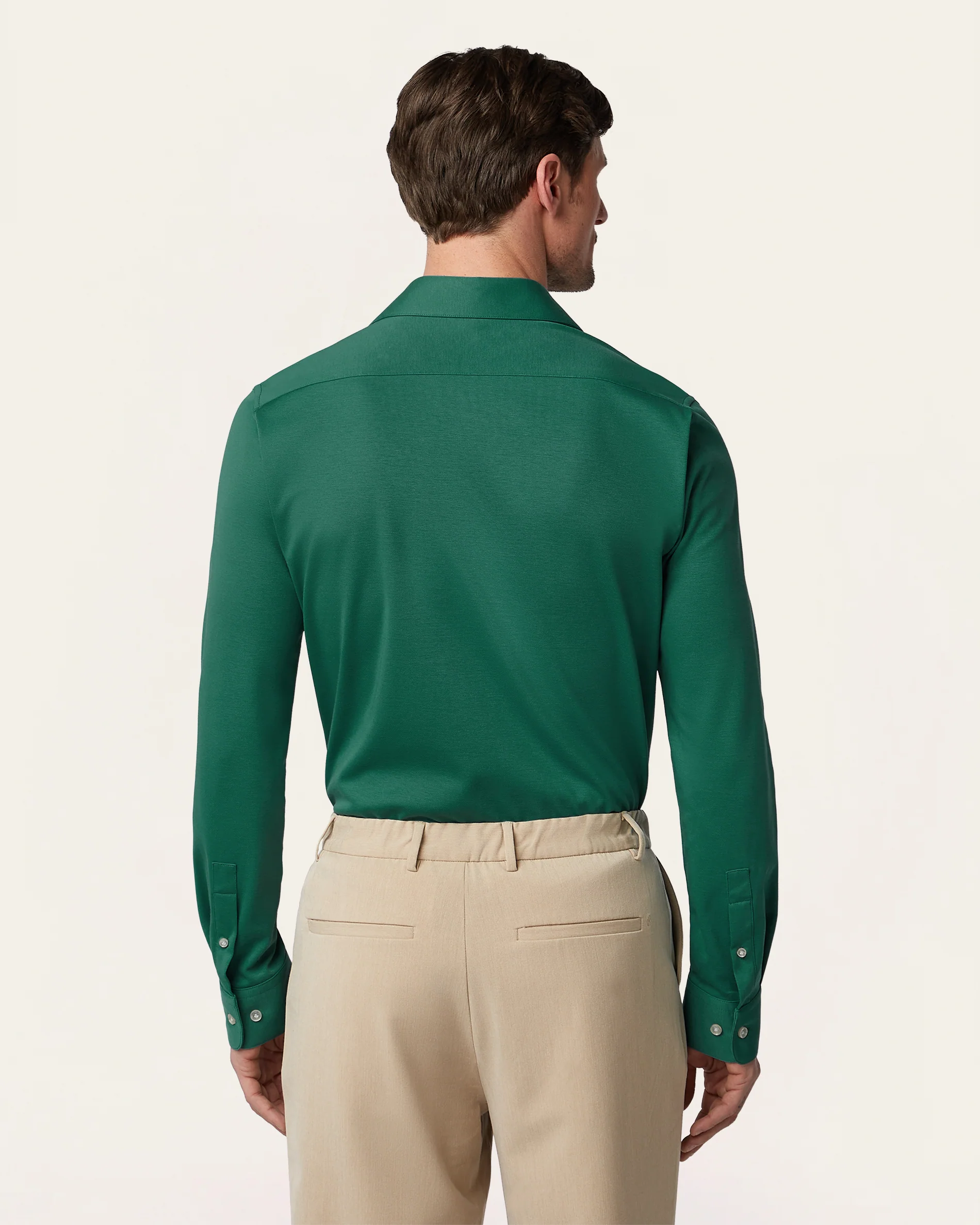 Knitted non-iron shirt North Sea Green - Image 4