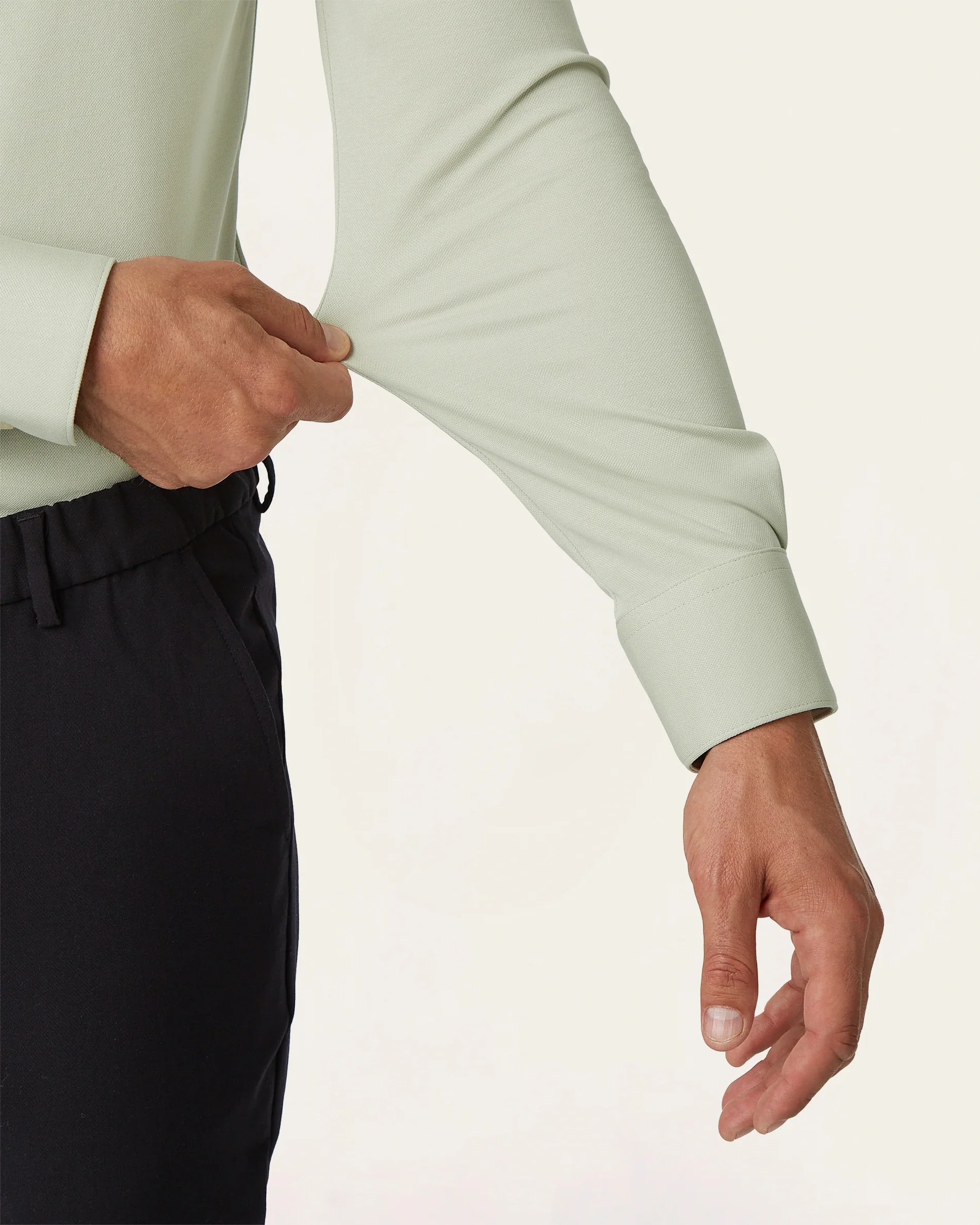 Knitted non-iron shirt Sage - Image 5