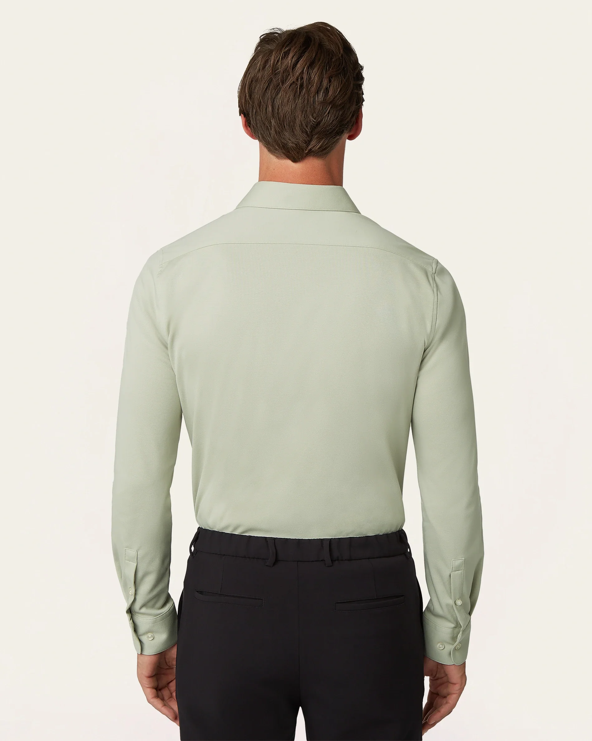Knitted non-iron shirt Sage - Image 6