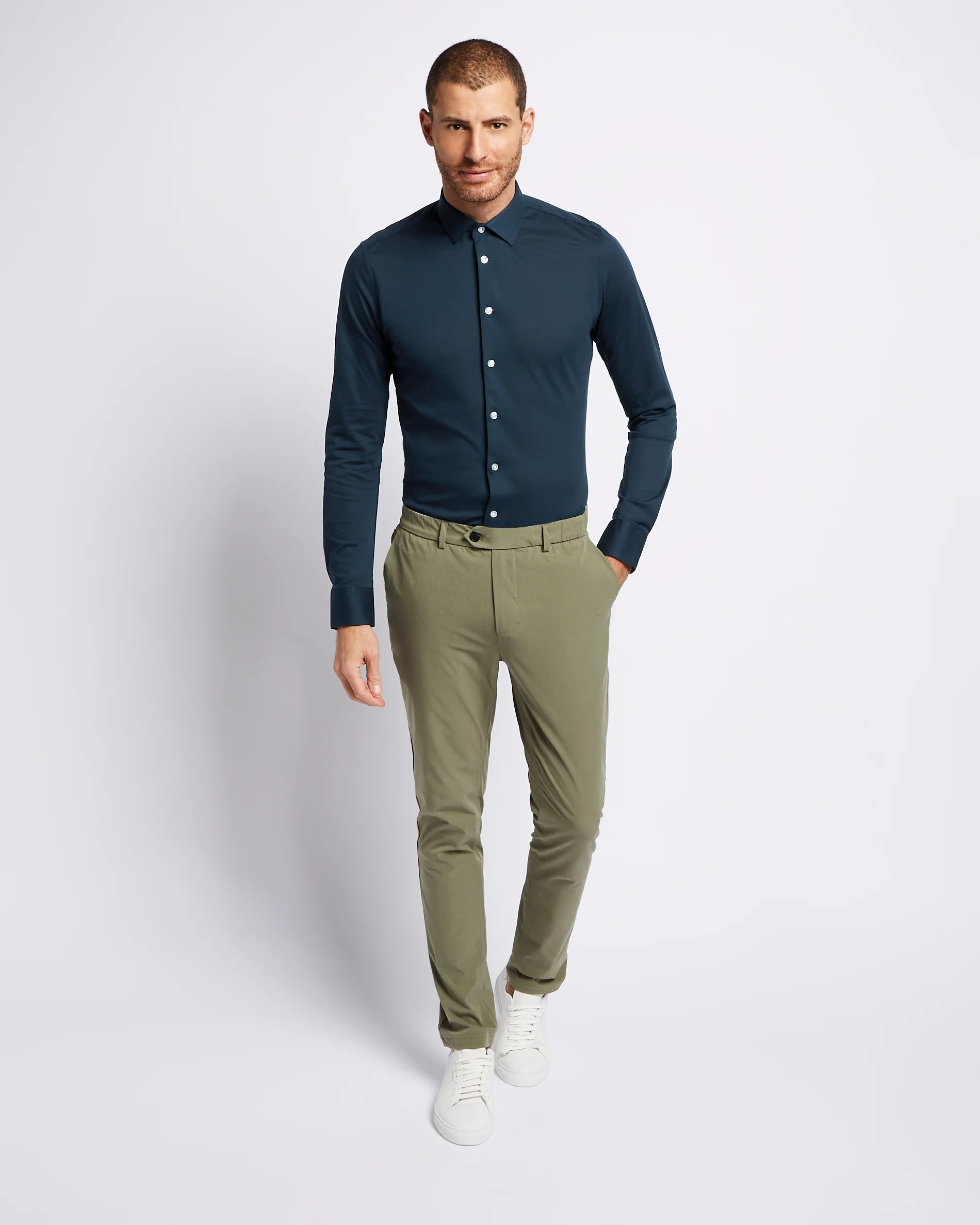 Knitted shirt navy - Image 5