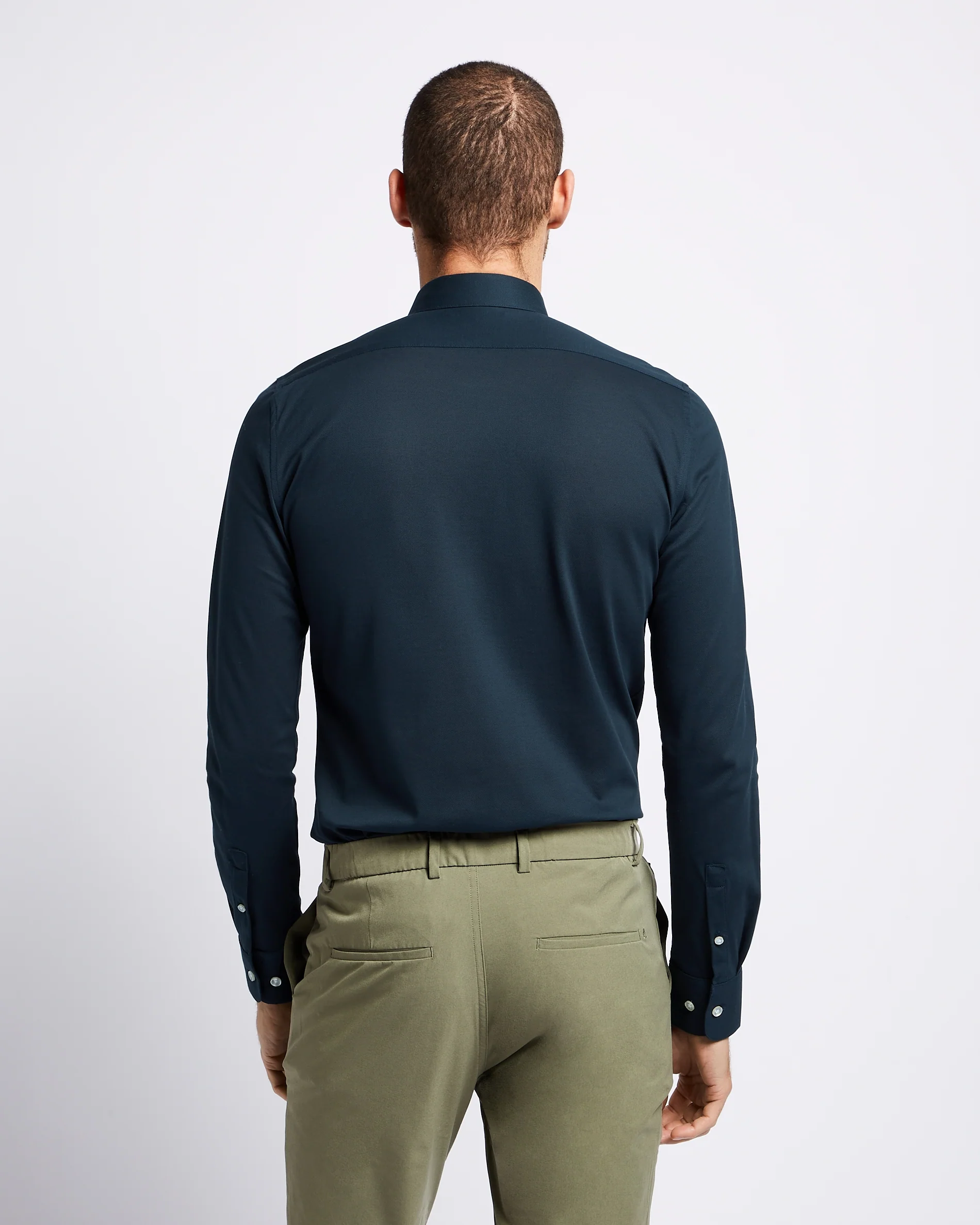 Knitted shirt navy - Image 6