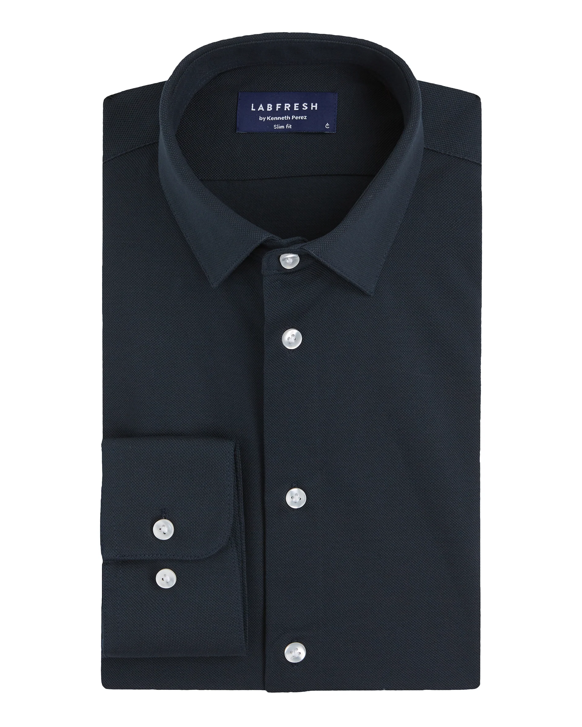 Knitted shirt navy - Image 7