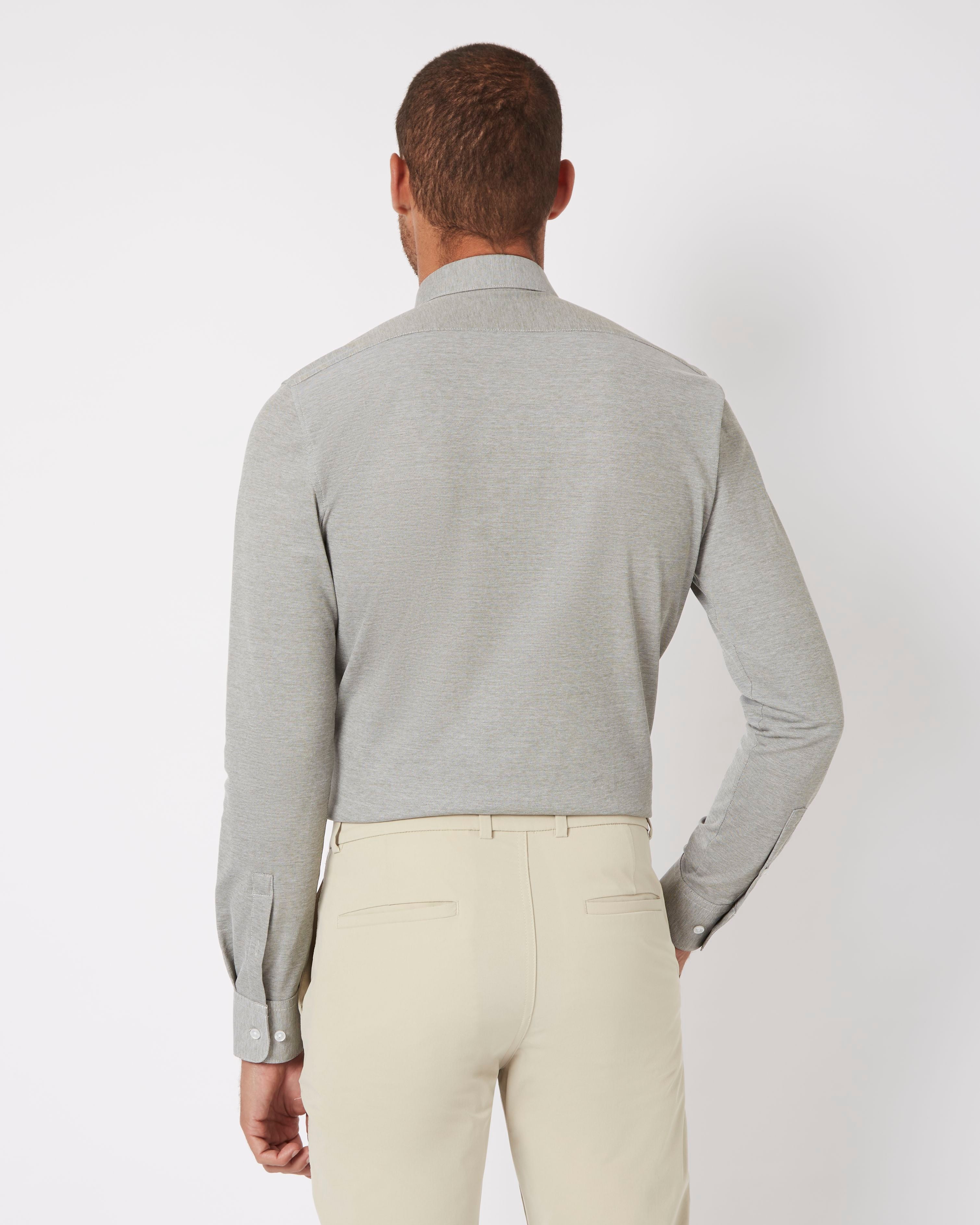 Knitted shirt sage - Image 4