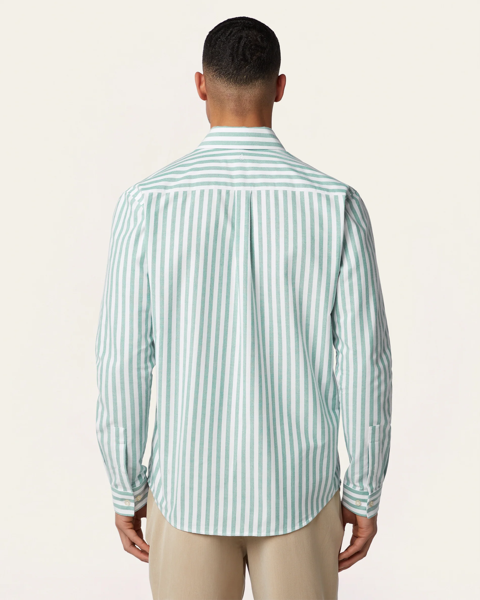 Oxford Shirt Green / White stripe - Image 6