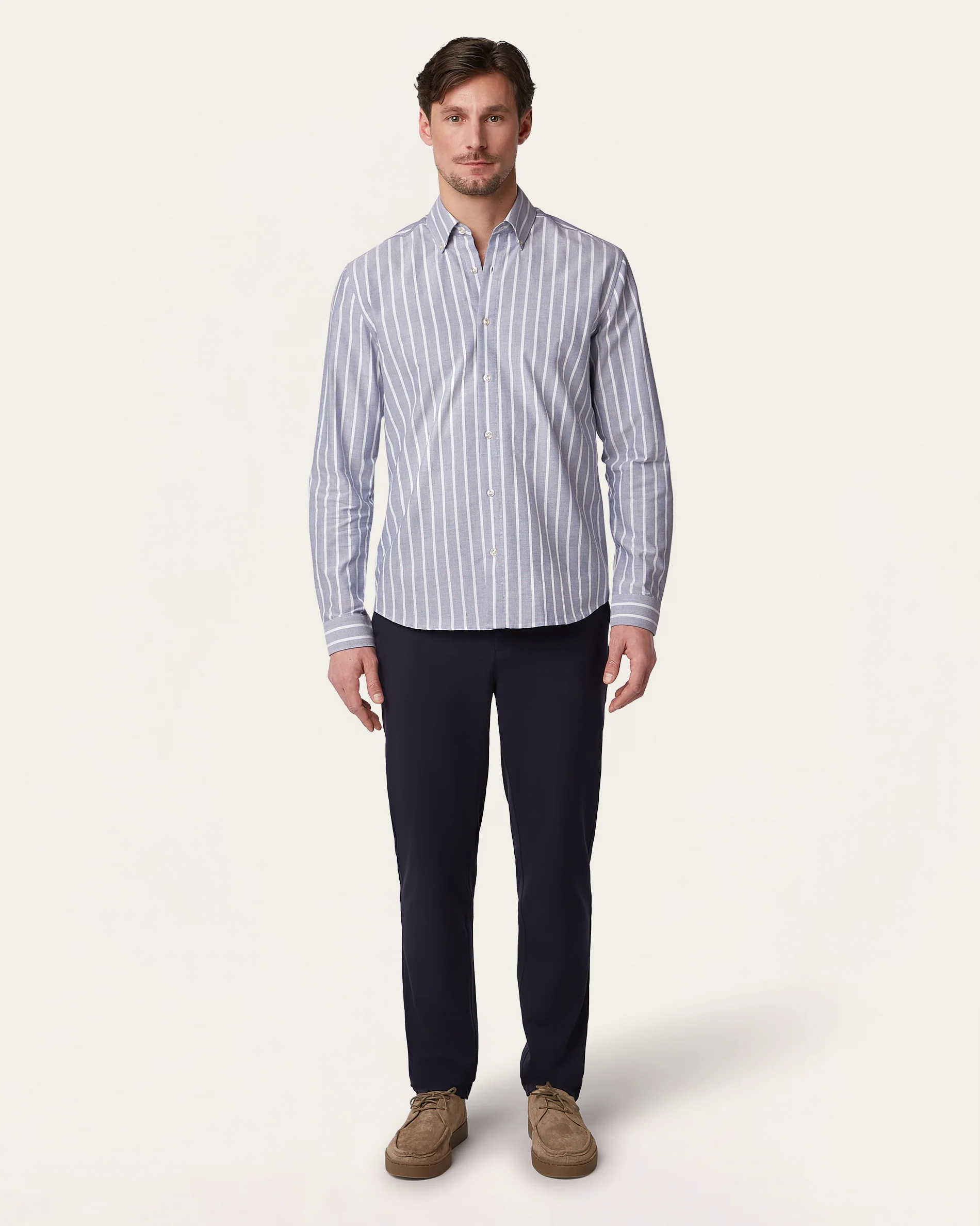 Oxford Shirt Teal / White Stripe - Image 4