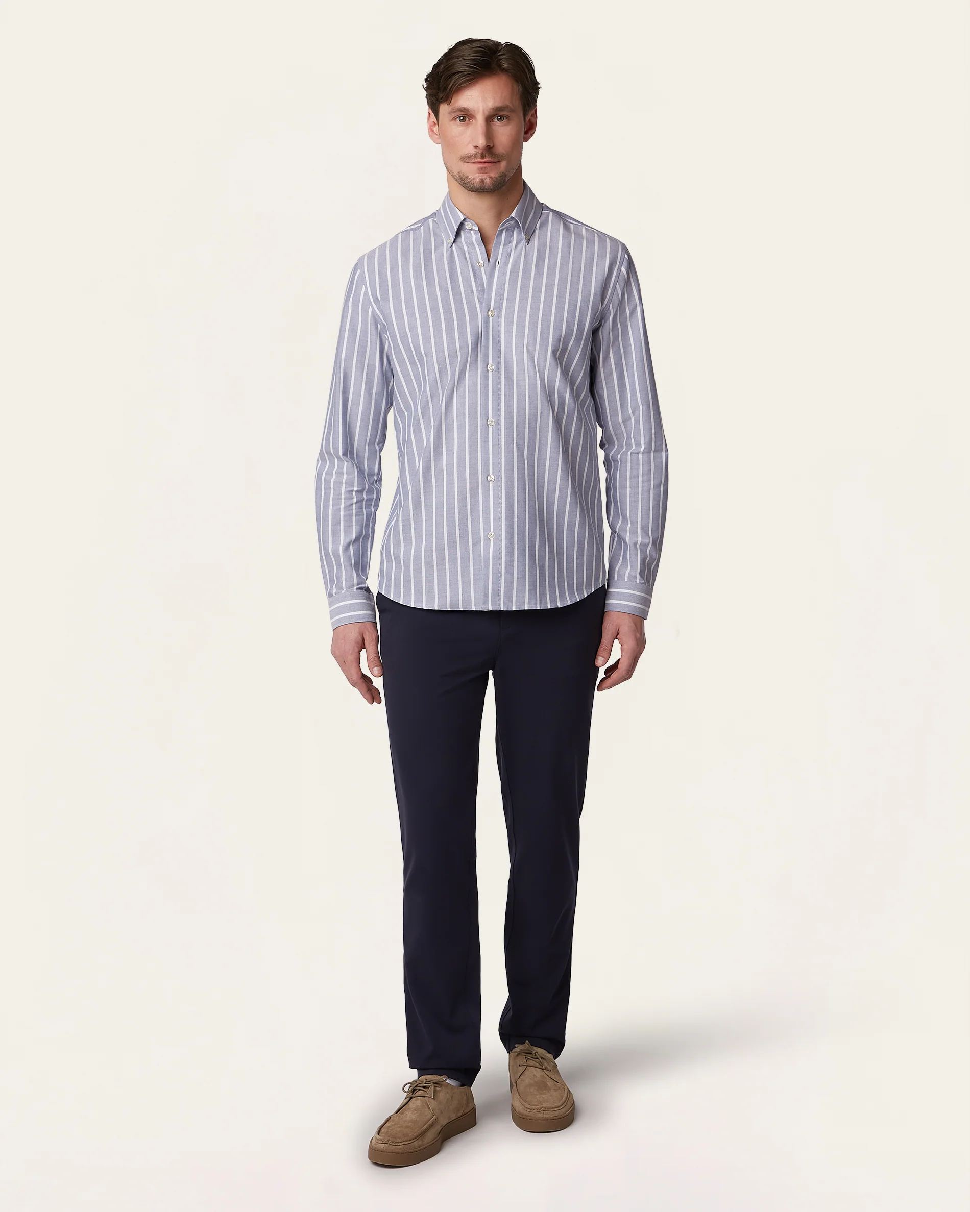 Oxford Shirt Teal / White Stripe - Image 6