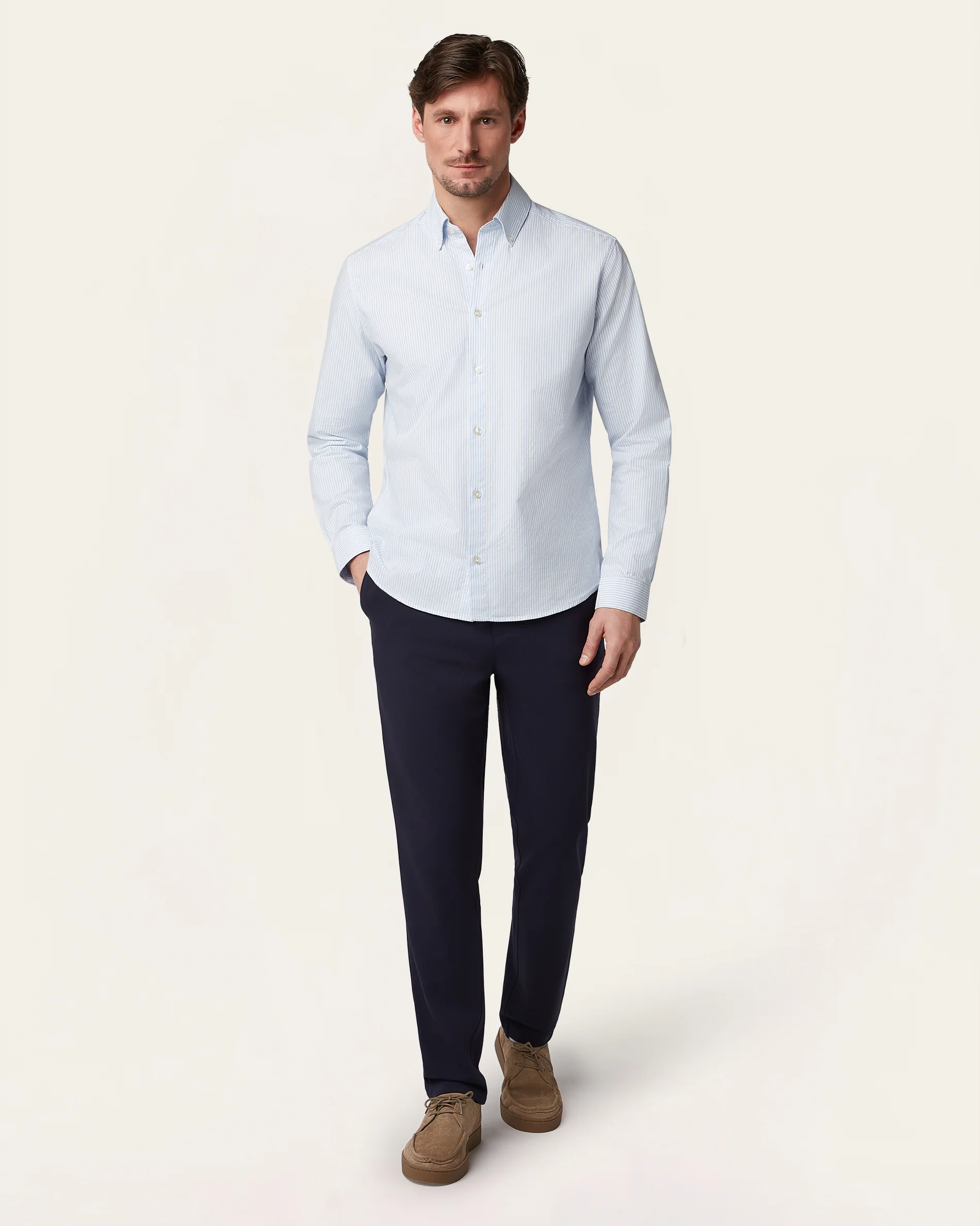 Oxford Shirt White / Blue Stripe - Image 5