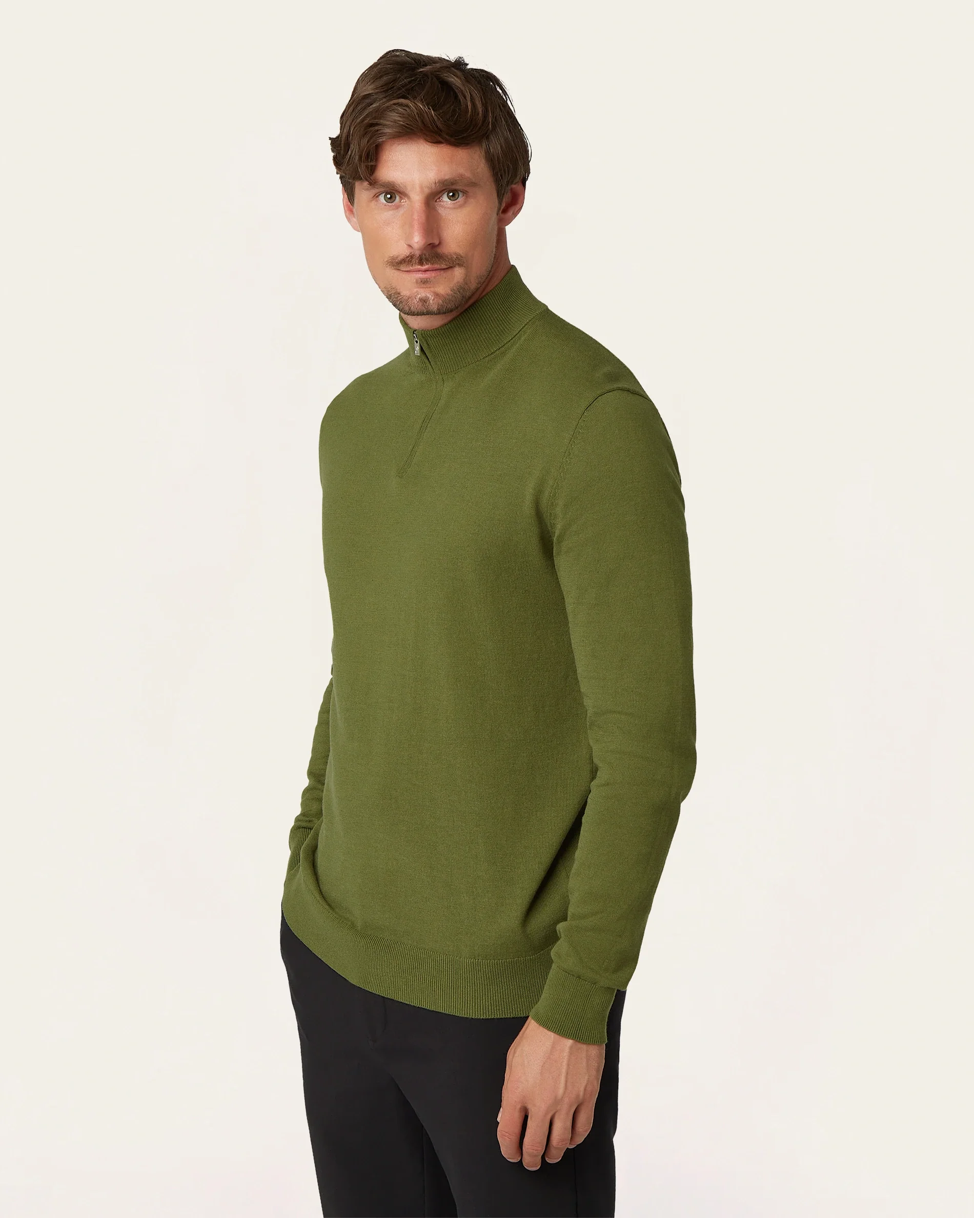 Seawool Half Zip Olive - Image 3