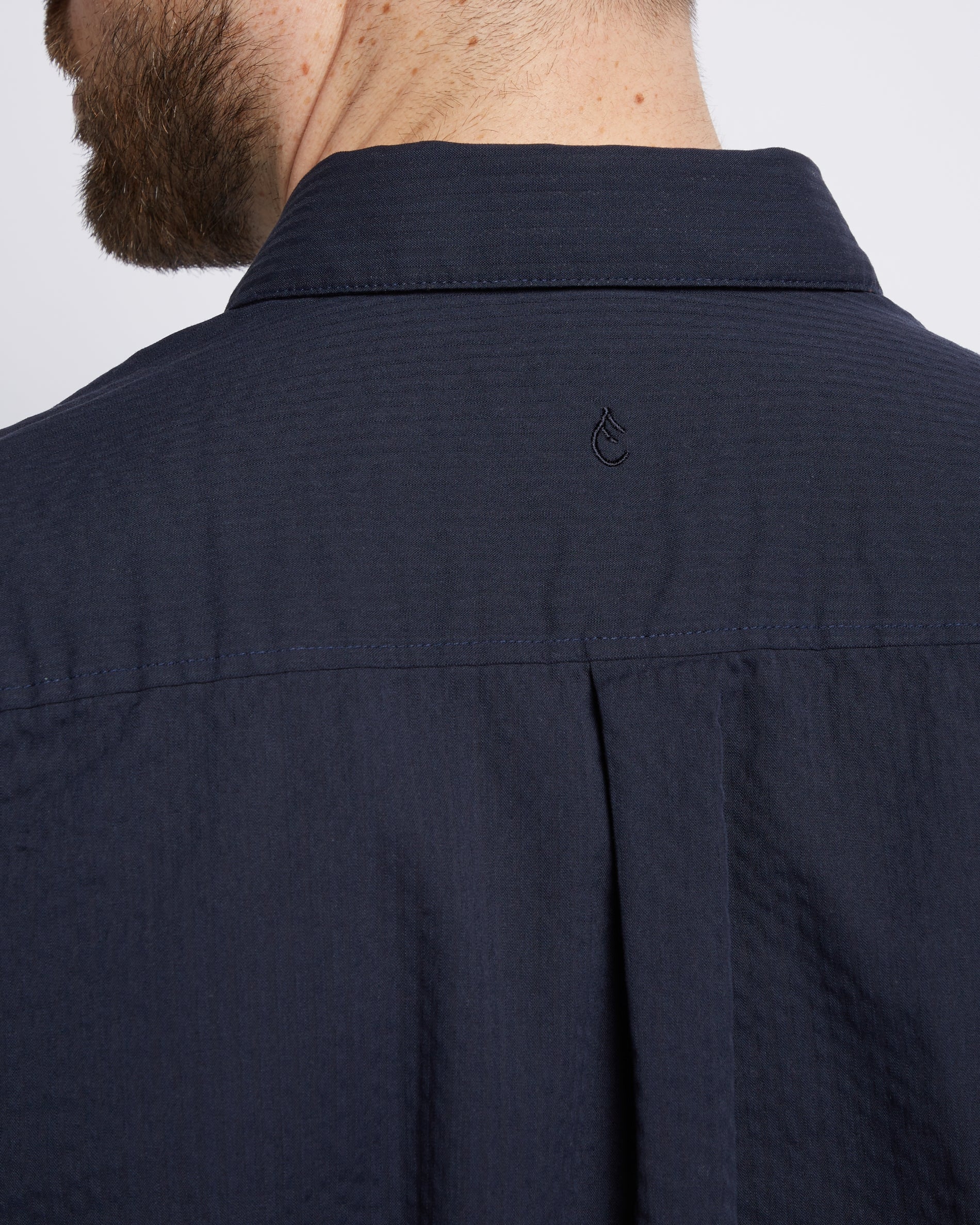 Seersucker shirt Navy - Image 3