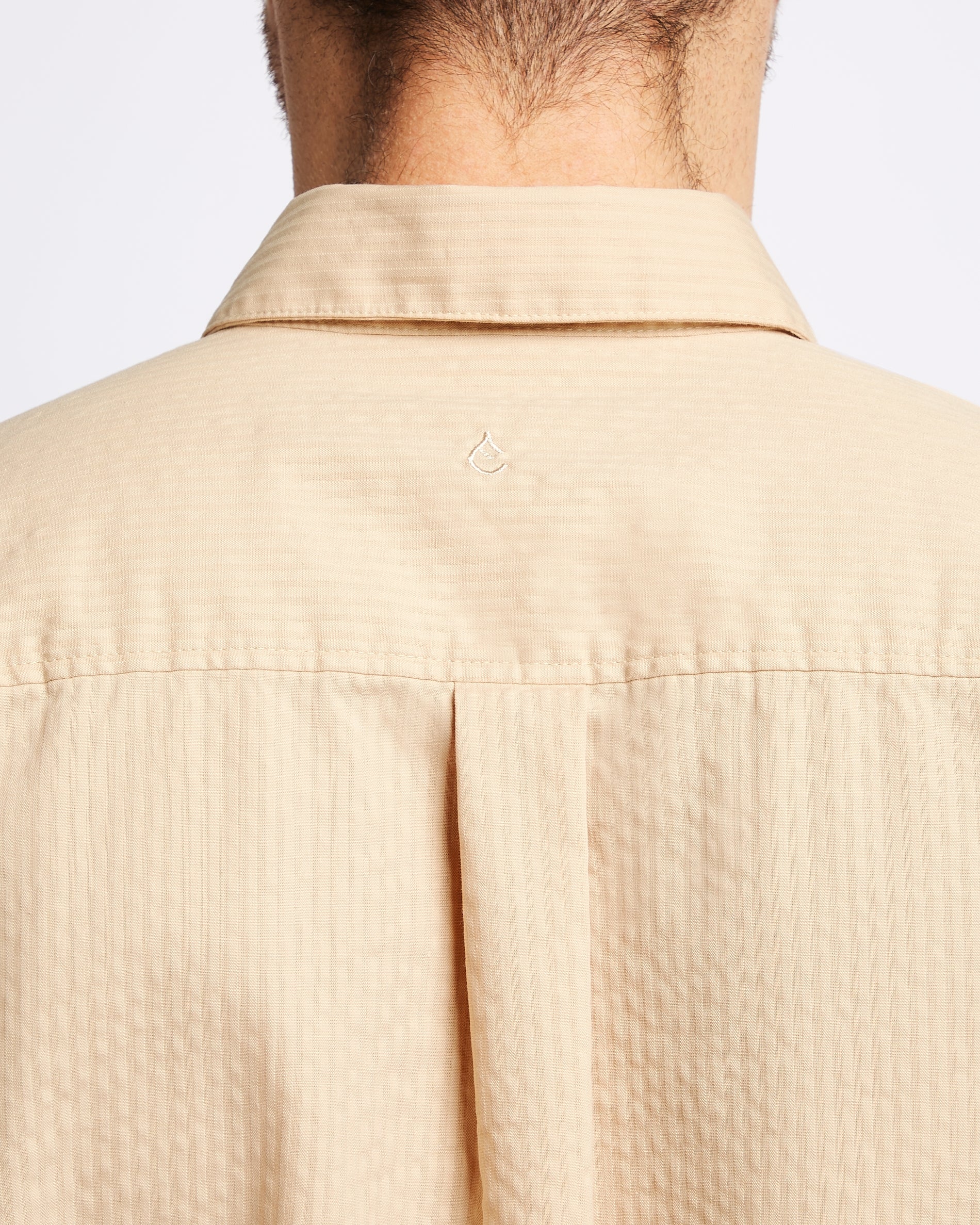Seersucker shirt Sand - Image 3