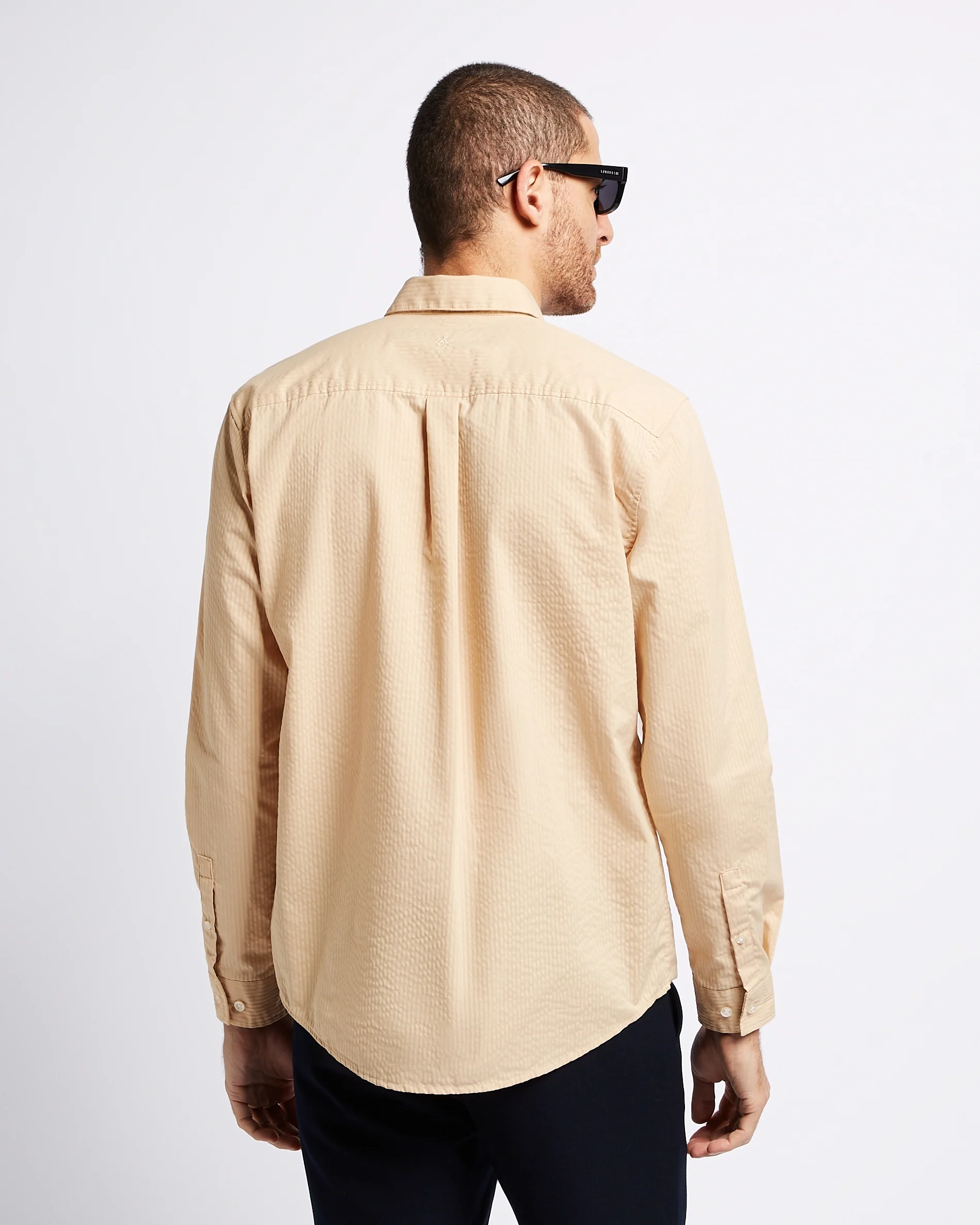 Seersucker shirt Sand - Image 4