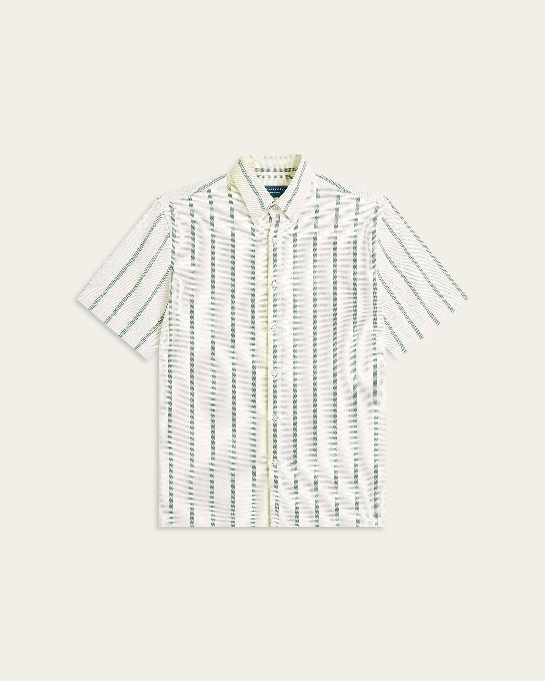 Short Sleeve Shirt Off White / Dark Green - Image 6