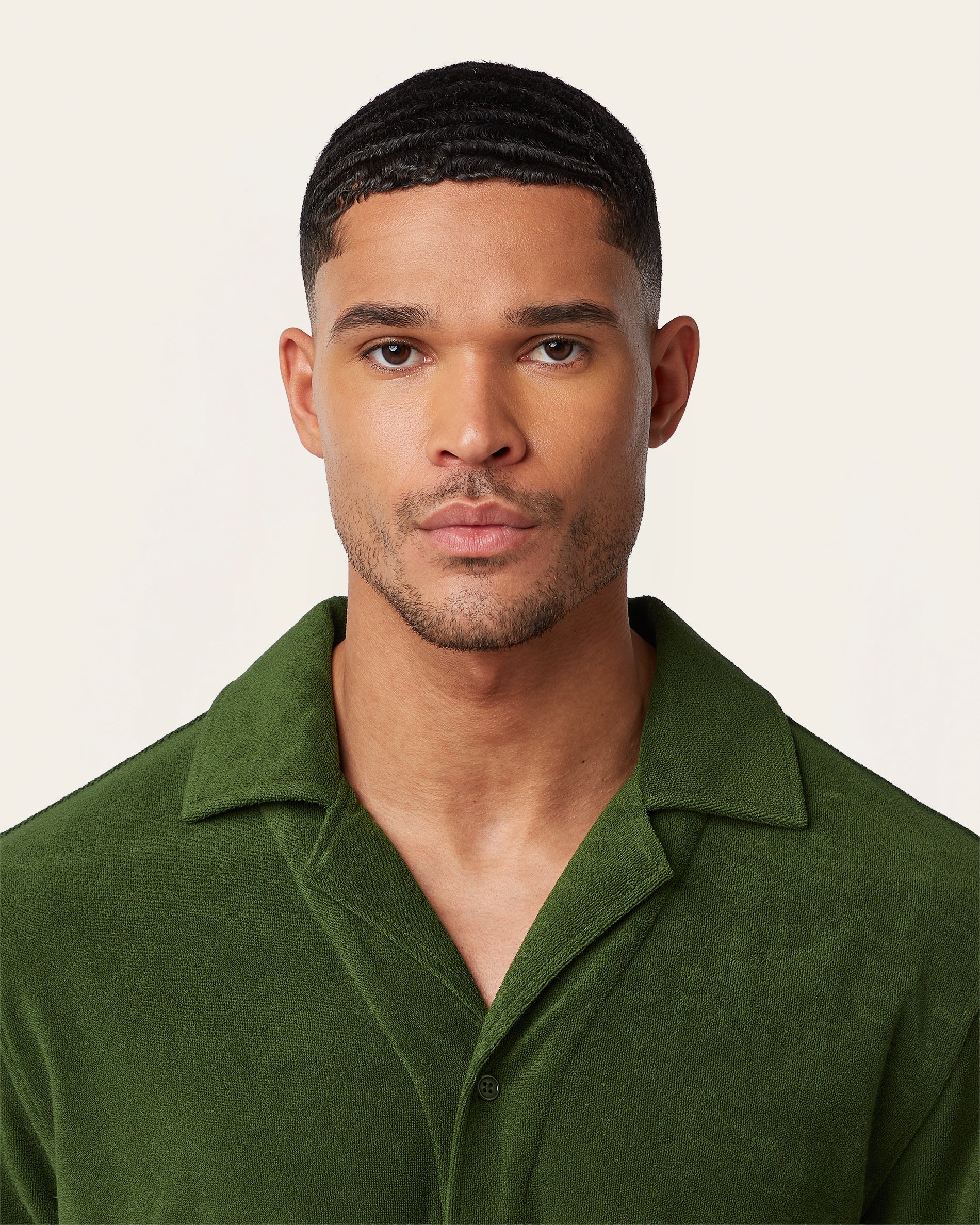 Short sleeve Terry Shirt Dark Green - Image 2