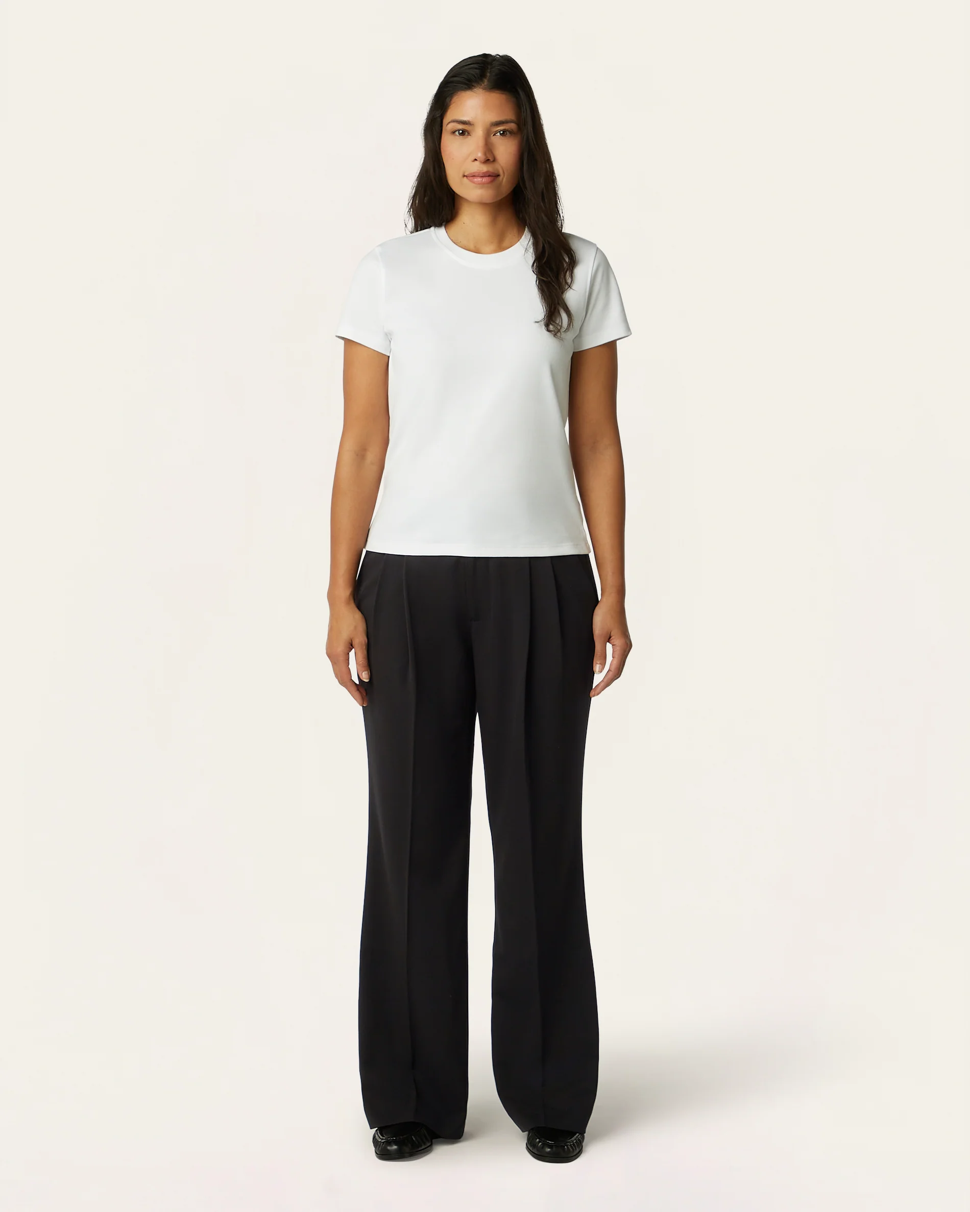 Pleated Signature wide pants - Black - Image 3