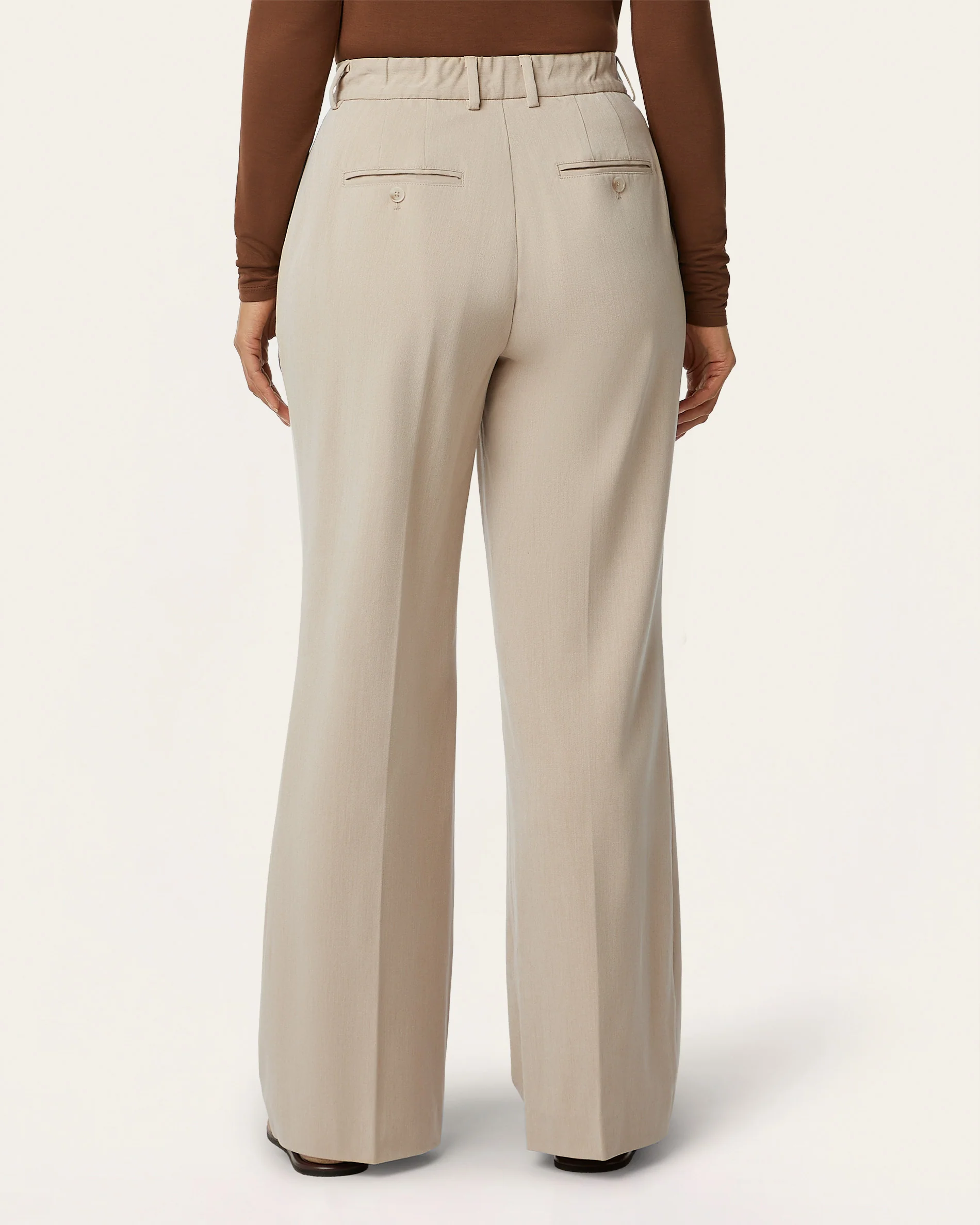 Pleated Signature wide pants - Sand - Image 4