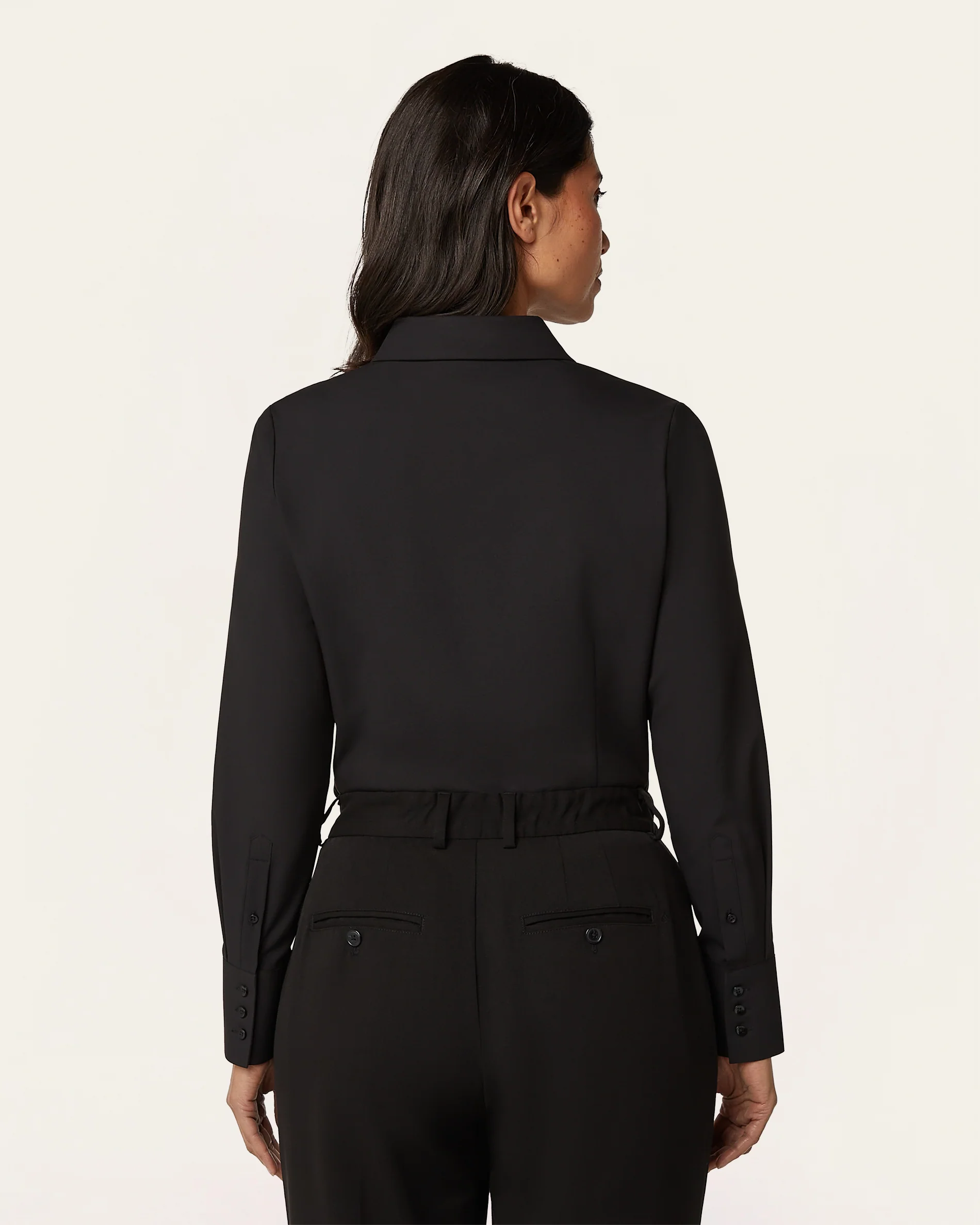 Slim fit Blouse - Black - Image 4