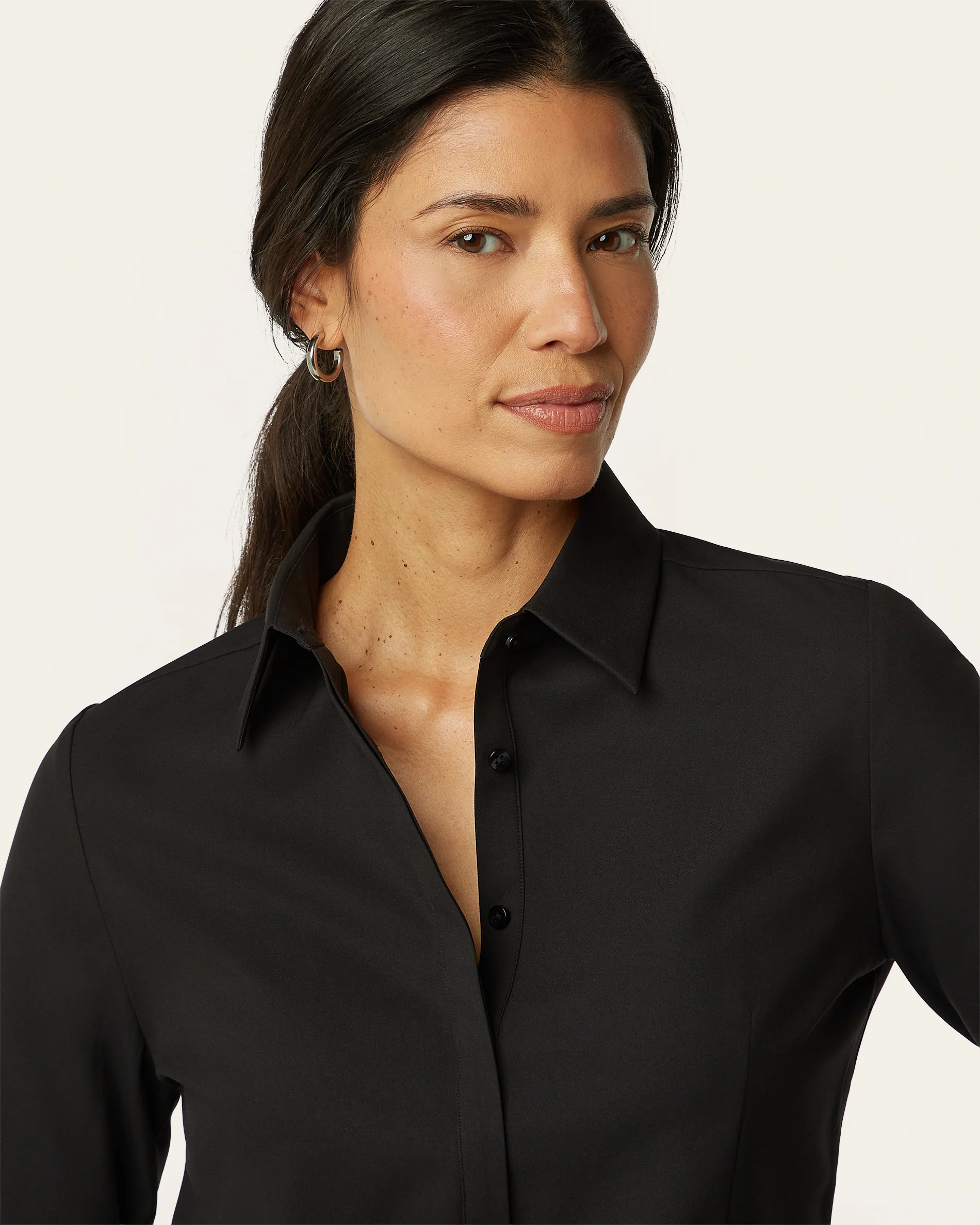 Slim fit Blouse - Black - Image 6