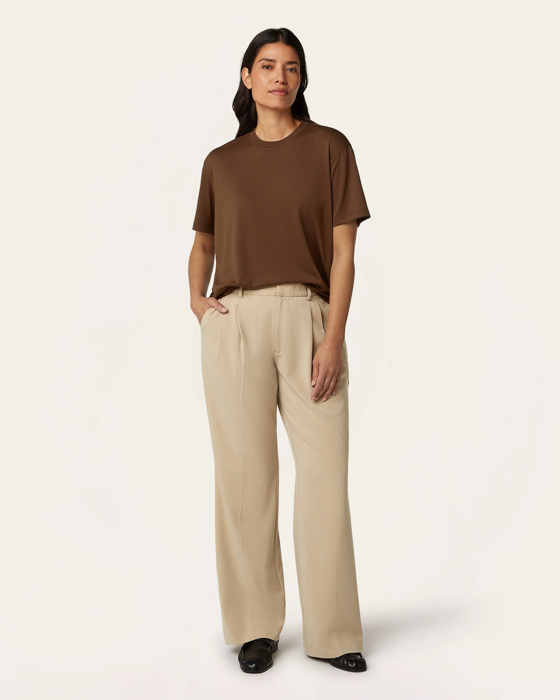Interlock Boxy Fit T-shirt - Brown