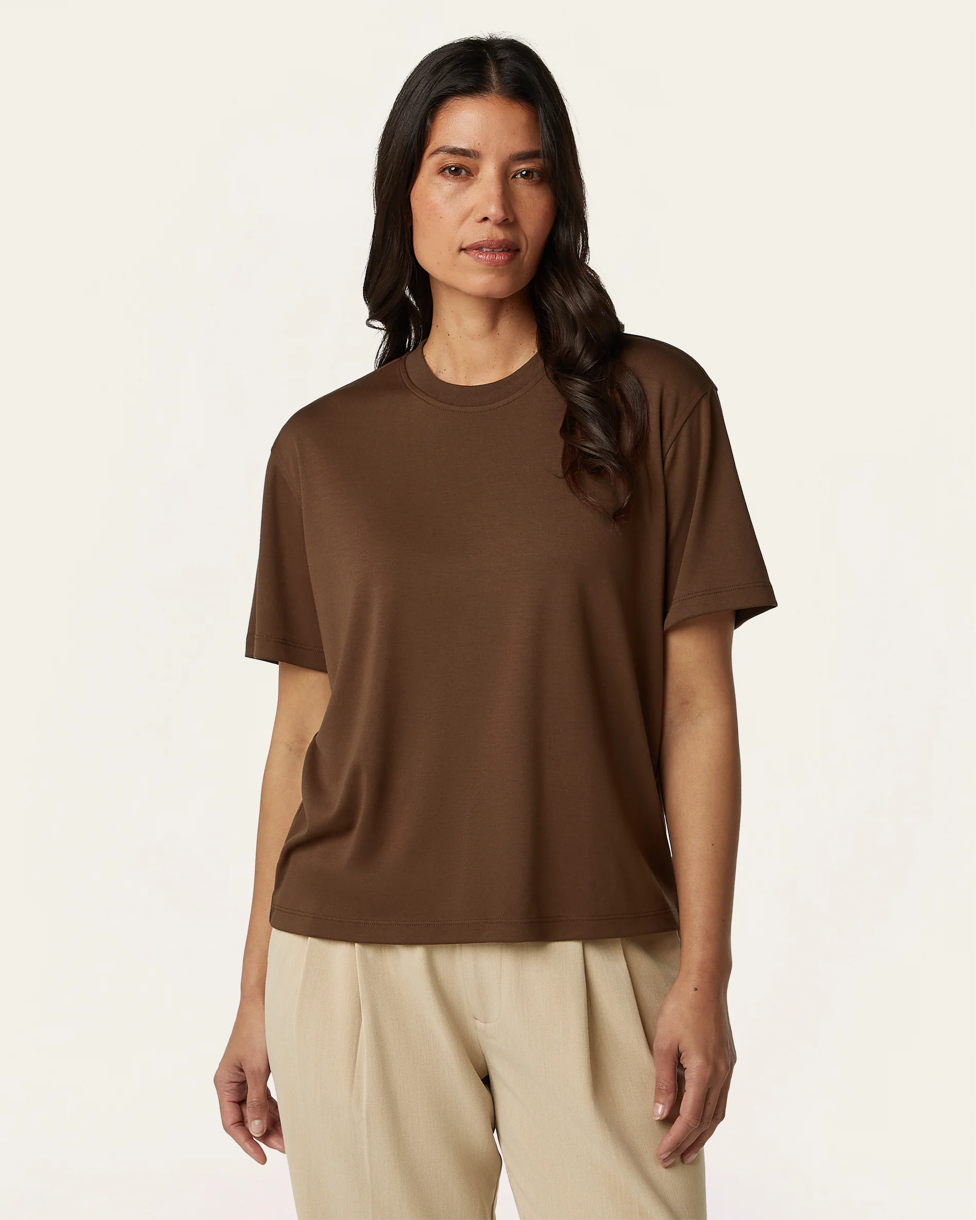Interlock Boxy Fit T-shirt - Brown - Image 2
