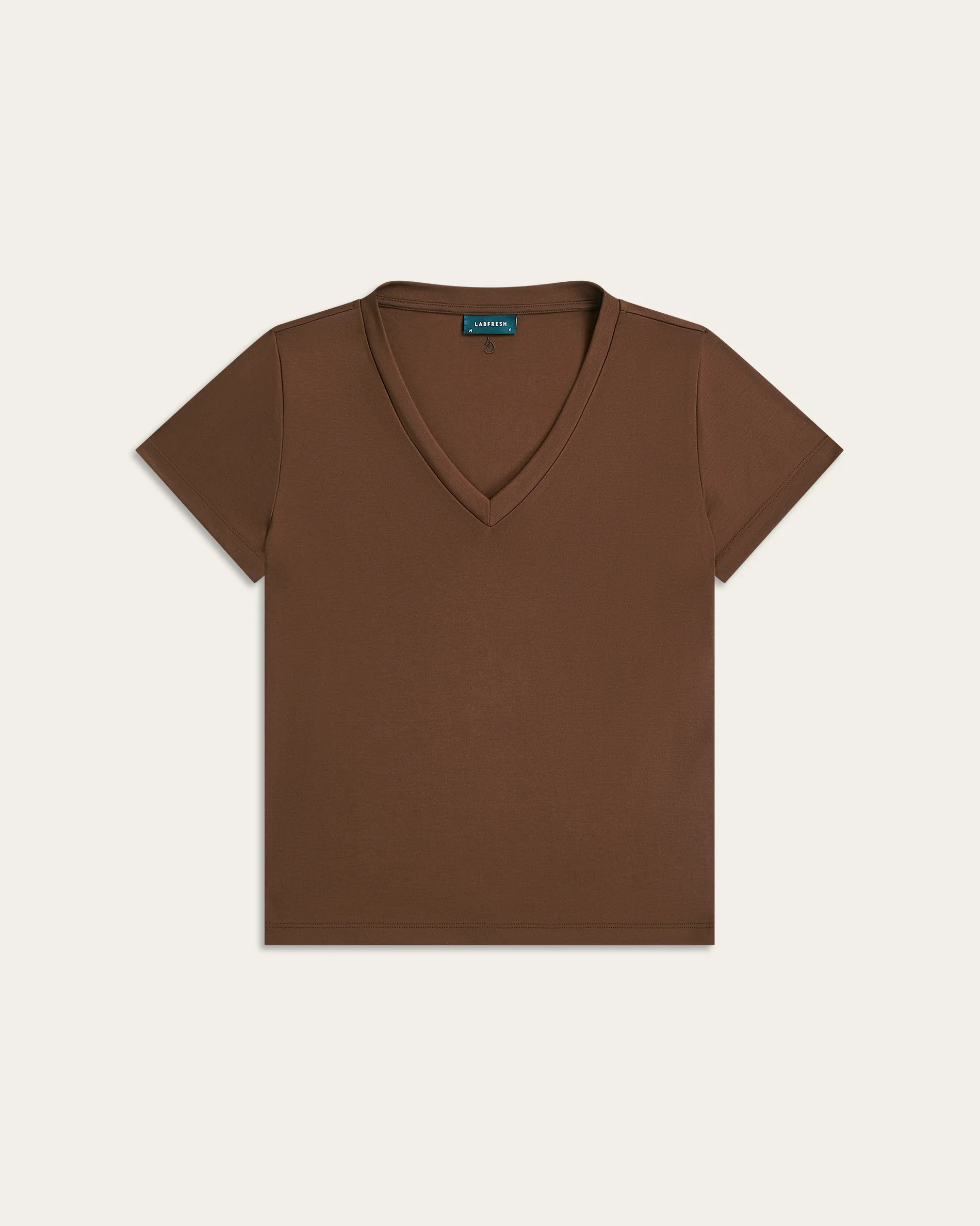 Interlock V-neck Slim Fit T-shirt - Brown - Image 5