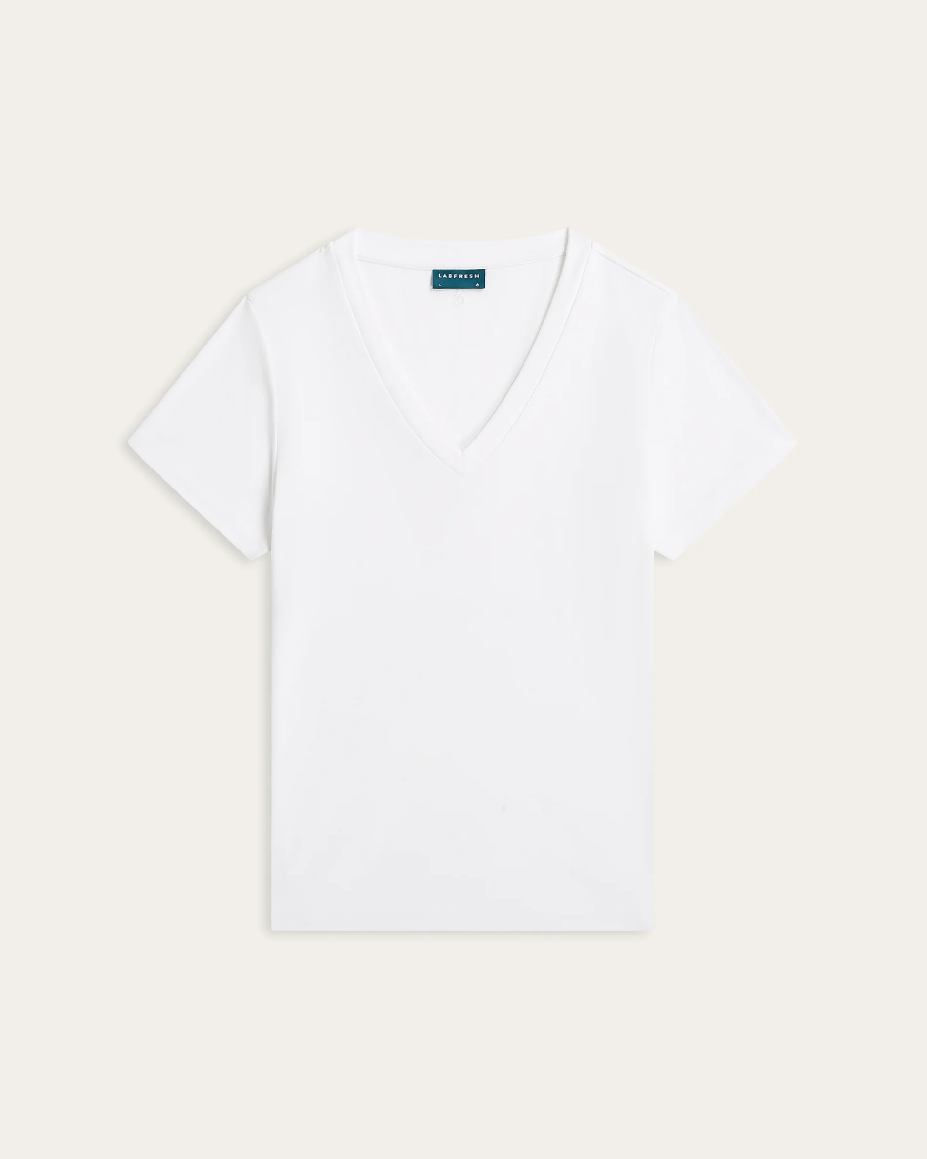 Interlock V-neck Slim T-shirt - White - Image 5